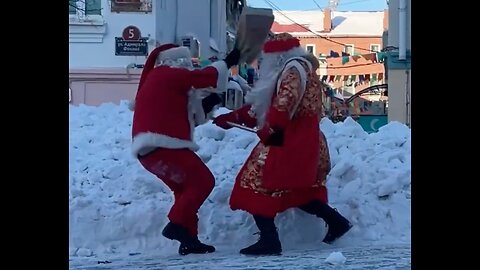 THE EPIC BATTLE! Russian Father Frost Attacks Santa Claus!