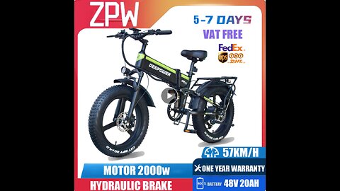 ZPW H20pro Adults EBike 1000W 48V 20AH Electric Bike