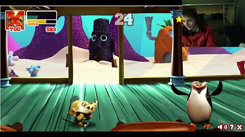 Skipper The Penguin VS Monkey In A Nickelodeon Super Brawl 2 Battle With Live Commentary