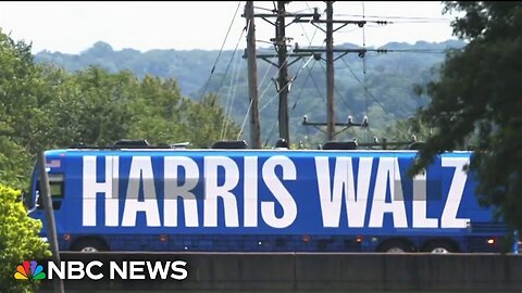 Harris campaign kicks off bus tour ahead of the Democratic National Convention