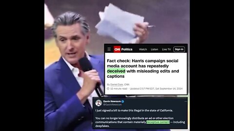 Fascist Gavin Newsom Signs Bill Into Law Allowing Government To Ban 'Deceptive' Social Media Posts