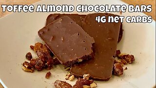 Toffee Almond Chocolate Bars / Fat Bombs - 4g net carbs each