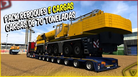 PACK REBOQUES E CARGAS COM EXCESSO DE PESO PARA EURO TRUCK SIMULATOR 2 1.46