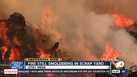 Firefighters remain at scene of blaze at South Bay junkyard