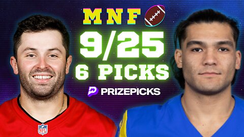 #PRIZEPICKS | 6 PICKS FOR MONDAY NIGHT FOOTBALL! | DFS | 9/25/2023 | #NFL