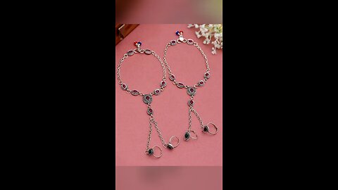 silver anklet with Toe ring design #