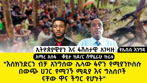 "እስክንድርን ብቻ አንግሰው ሌላው ፋኖን የሚያንኮስሱ በውጭ ሀገር የሚገኙ ሚዲያ እና ግለሰቦች ናቸው ዋና ችግር የሆኑት"| የኤቢሲ እንግዳ :- ነሀሴ ,2016