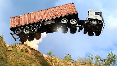 Top 10 Extremely Dangerous Truck Fails Compilation 2021 Crazy Heavy Equipment Drive skills