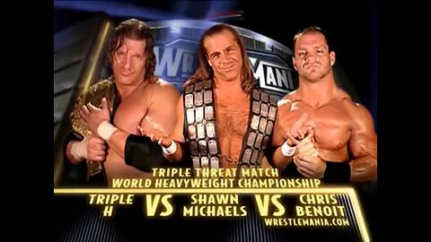 Triple H Vs Chris Benoit Vs Shawn Michaels - World Heavyweight Championship - Highlights.