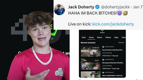 Jack Doherty no longer banned from Kick! Unbelievable!! :(