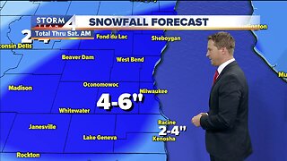 Several inches of snow expected across next couple days