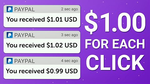 Get Paid $1.00 Per Click (Make PayPal Money)