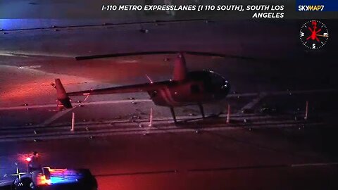 Helicopter makes emergency landing on busy 110 Freeway in South LA