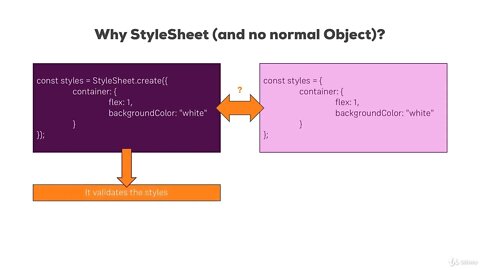 74 - Using StyleSheet vs Normal JS Objects | REACT NATIVE COURSE