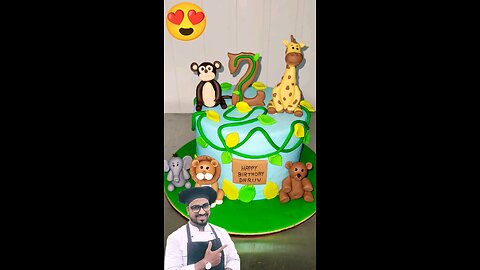 Fondant Jungle Animals | Fondant Jungle Cake | Trending CAKES designs: Fondant Cakes! 😋 #shorts