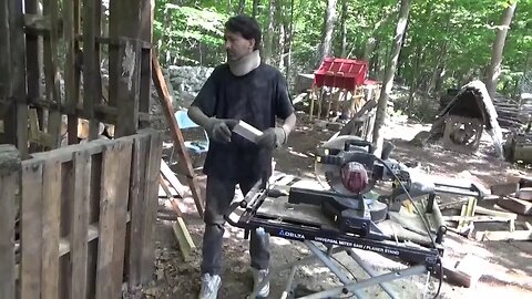 Cutting Fire Wood & Cleaning Up Wood Piles For Off Grid Heating