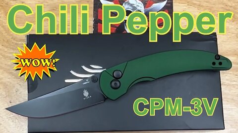 Kizer Chili Pepper button lock knife in CPM-3V Swaggs Design !!