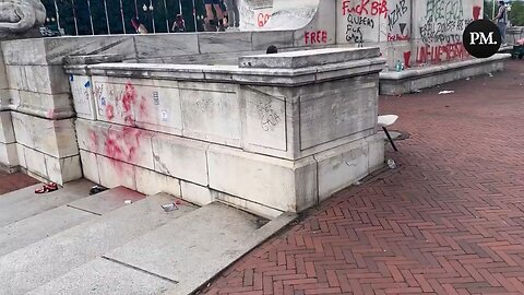 Pro-Palestinian Protesters Vandalize Statue Outside Union Station