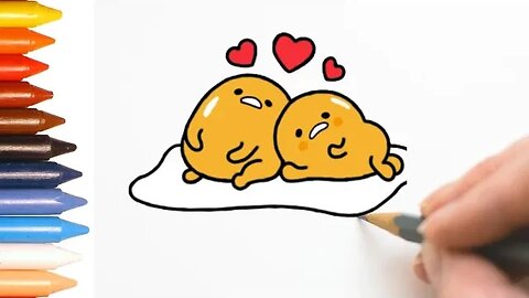 COMO DESENHAR GUDETAMA VALENTINE'S DAY - FÁCIL - PASSO A PASSO