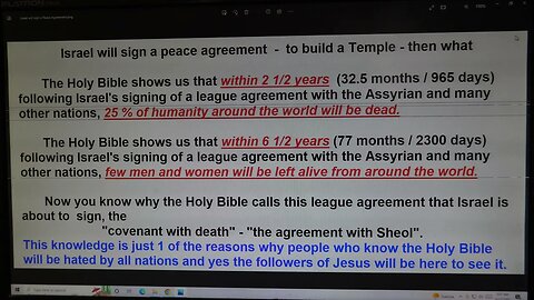 Israel will sign a peace agreement - to build a Temple - then what