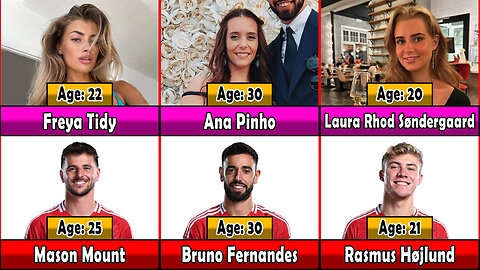 Age Comparison: Manchester United Footballers and Their Wives/Girlfriends 🔥😱 FT. Bruno and Antony...