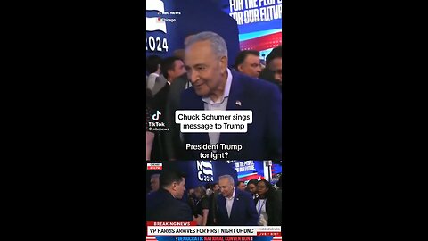 Creepy Chuck Schumer sings a message to Donald Trump during the DNC