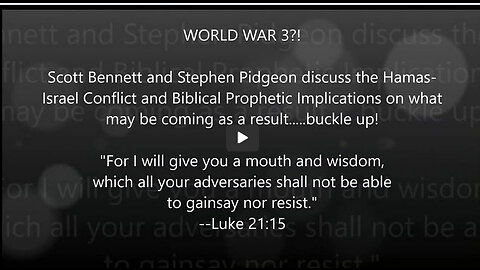 Scott Bennett & Stephen Pidgeon: The Hamas-Israel Conflict and more..2023-10-11