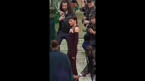 Zendaya Stuns in Burgundy Gown and Daring Micro-Fringe at Paris Fashion Week