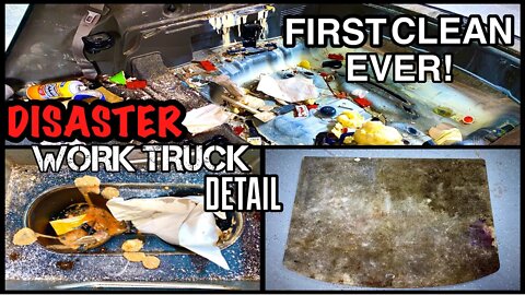 Deep Cleaning A DISASTER Repo Work Truck! | INSANE Detailing Transformation | First Clean In Years!