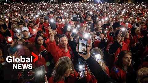 Gaudreau brothers remembered by Calgary Flames and their fans at candlelight vigil