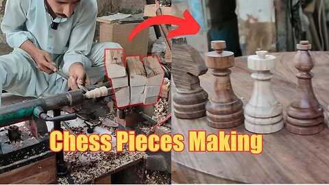 Wooden Chess Pieces Making Process Ideas