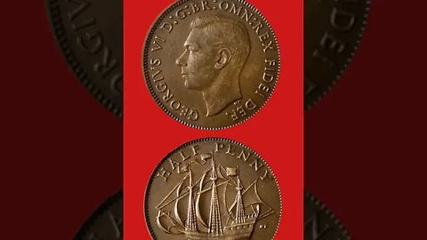 UNITED KINGDOM ½ PENNY 1950.#shorts @COINNOTESZ #unitedkingdom