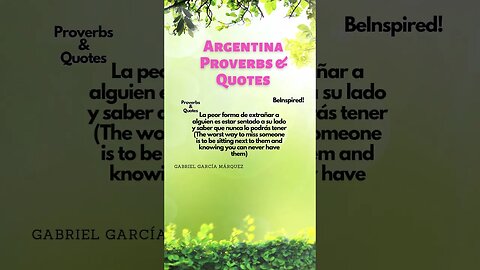 Argentina | Quotes & Proverbs #argentina #argentinashorts