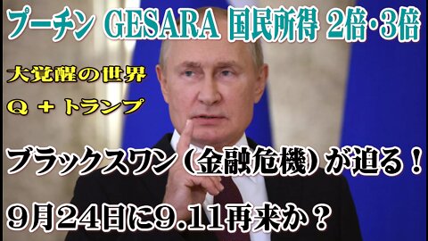 ブラックスワン（金融危機）が迫る！9月24日に9.11再来か？プーチンGESARA 国民所得２倍・３倍