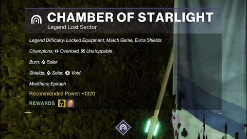 Destiny 2, Legend Lost Sector, Chamber of Starlight on the Dreaming City 9-27-21