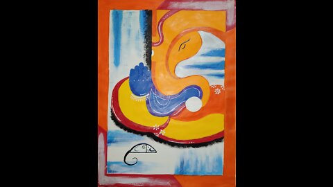 How to draw lord Ganesha Ganpati ji Drawing acrylic colour