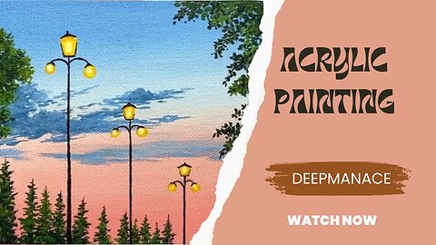 Sunset landscape painting tutorial/acrylic painting for beginners tutorial/acrylic painting tutorial