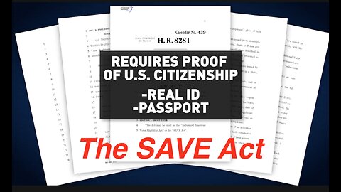 The SAVE Act would prevent illegals from voting. Contact your congressmen.