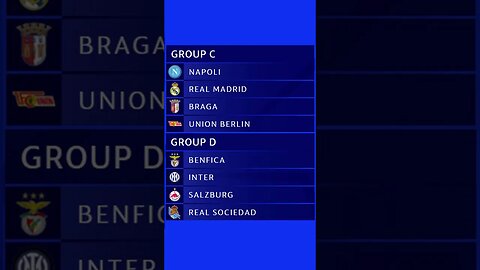 UEFA Champions League 23 24 Group Stage Draw #ucl #championsleague #shorts #football