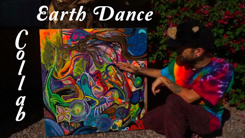 Earth Dance Collaborative Art ~ Colorful Abstract Painting