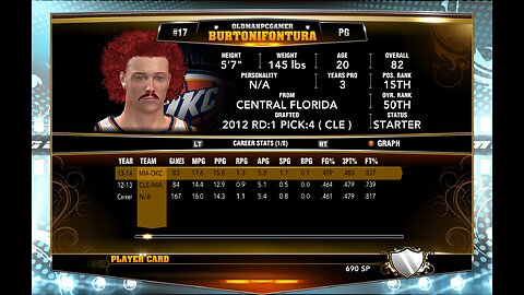 OLDMANPCGAMER - NBA2K CAREER MODE - s03- ALLSTAR WEEKEND #4 draft pick 5foot7 145lbs PGMILES :)