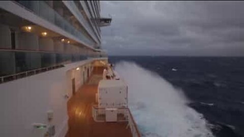 Panic aboard! Cruise ship caught in a cyclone