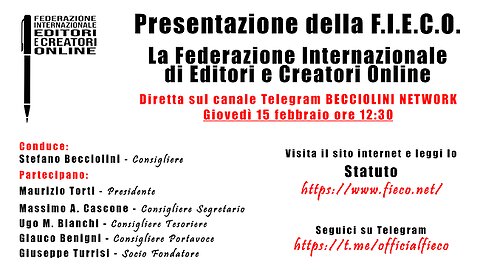 Presentazione della F.I.E.C.O. del 15 febbraio 2024