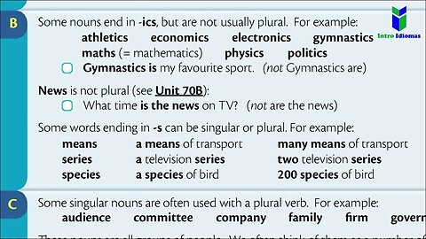 079 - Singular and plural ENGLISH GRAMMAR IN USE - Unit 79 - Intermediate