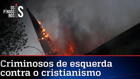 Vândalos de extrema-esquerda destroem igrejas no Chile