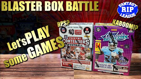 BLASTER BOX BATTLE | Playing Fantasy Football with Trading Cards - 2020 Contenders vs 2021 Absolute