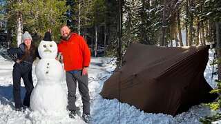 Hot Tent Snow Camping In The Mountains