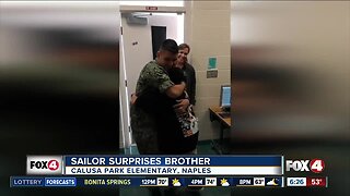 Naples student gets surprise visit from enlisted brother