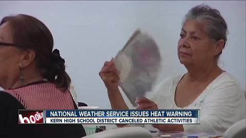 The National Weather Service issued an excessive heat warning- cooling centers open