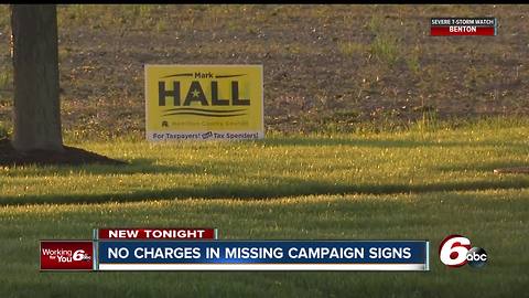 Hamilton County Prosecutor not filing charges on missing campaign signs